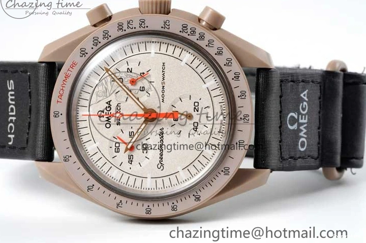 0308 Speedmaster Misson To Jupiter 1:1 Best Edition Brown Dial On Nylon Strap Quartz Breathable 7857